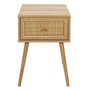 Voir la diapositive 6 : TOILINUX Table de chevet Bali avec 1 tiroir en rotin et panneaux de particules - Beige