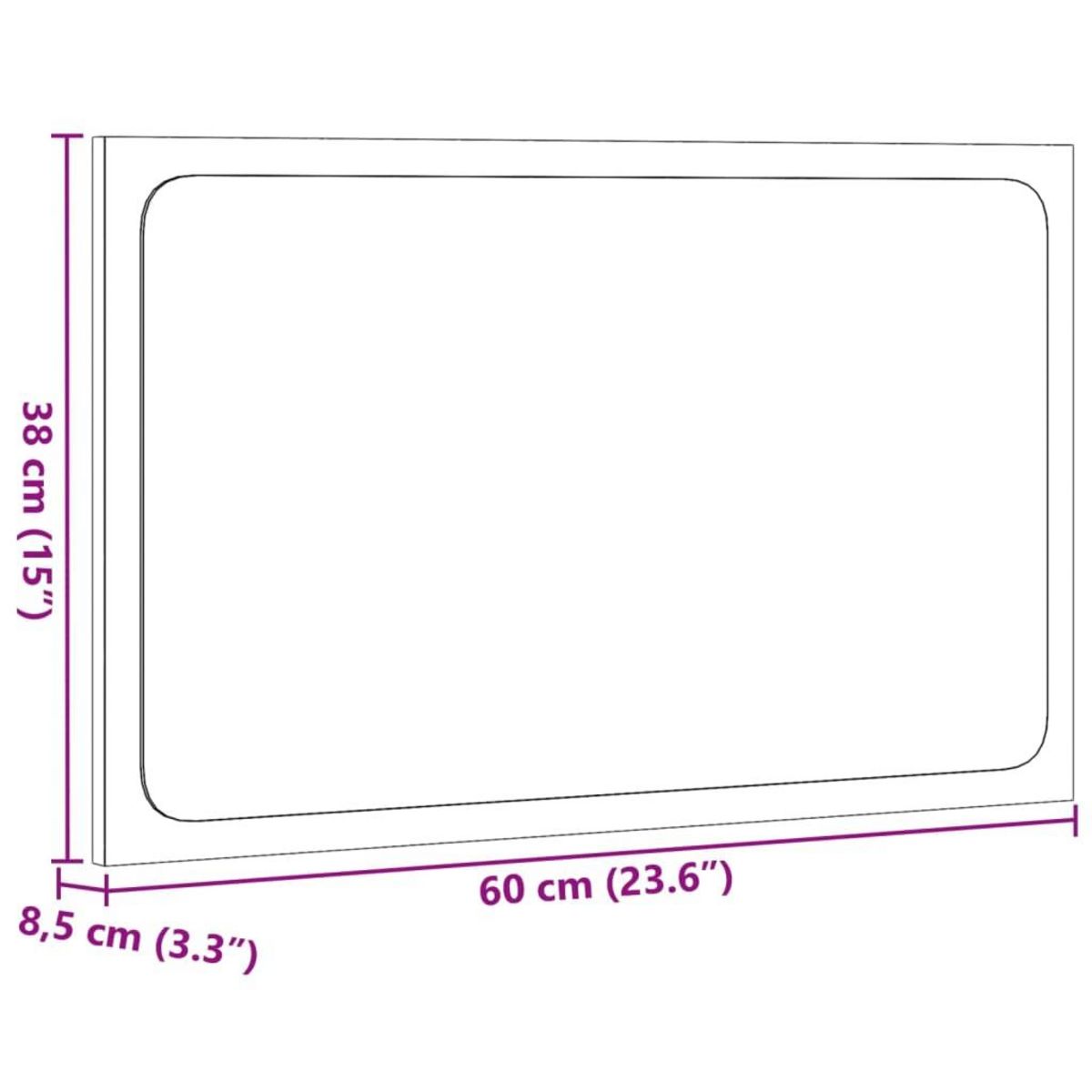 VIDAXL Miroir de salle de bain a LED sonoma gris bois d'ingenierie