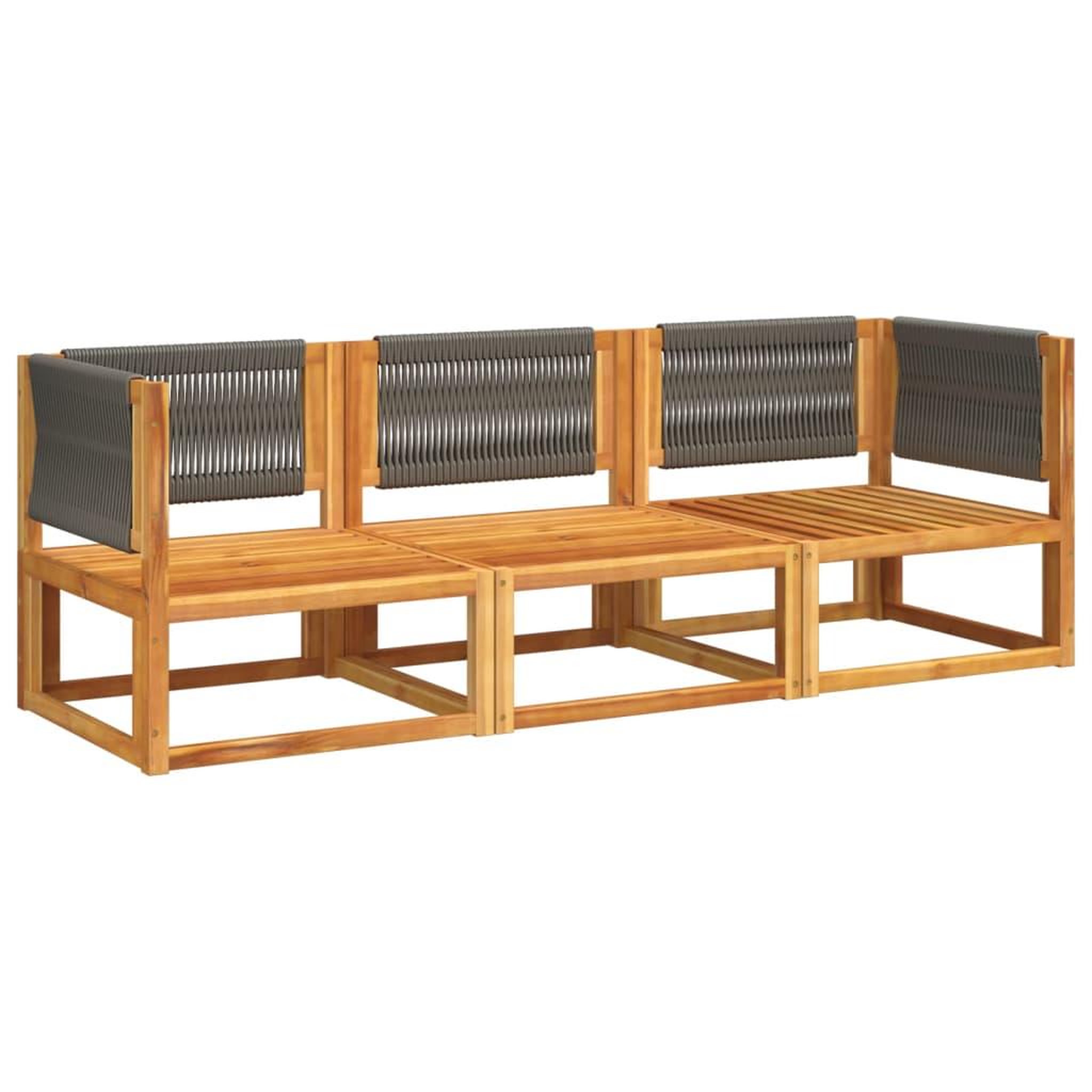 Voir la diapositive 3 : VIDAXL Salon de jardin avec coussins 3 pcs bois massif d'acacia