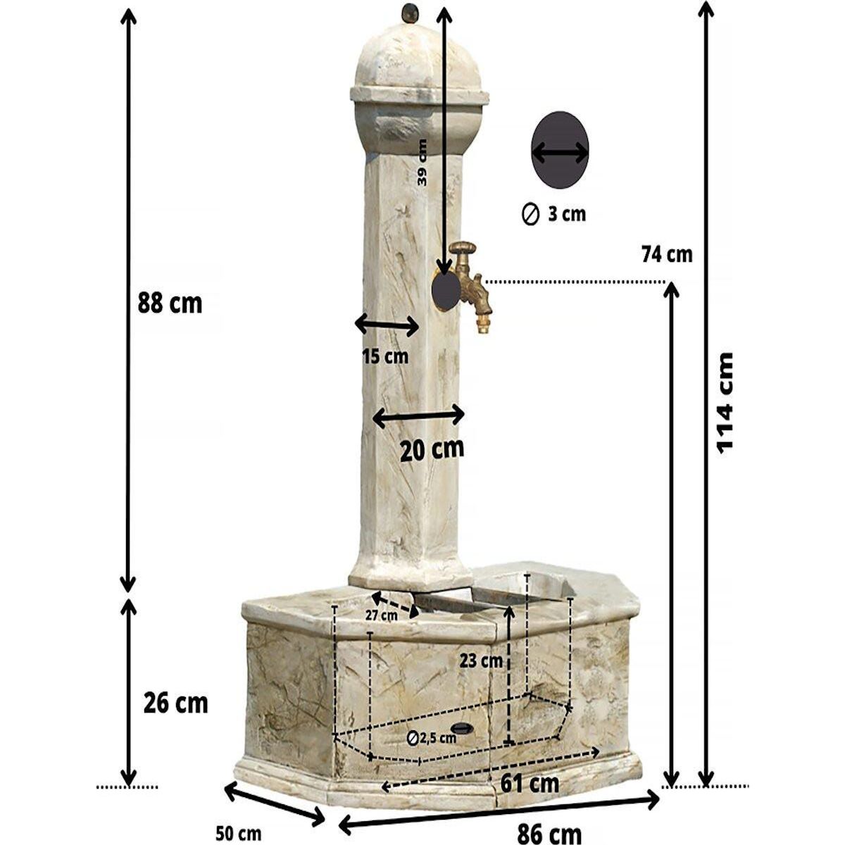 Habitat et Jardin Fontaine  Provence  - 0.86 x 0.51 x 1.13 m