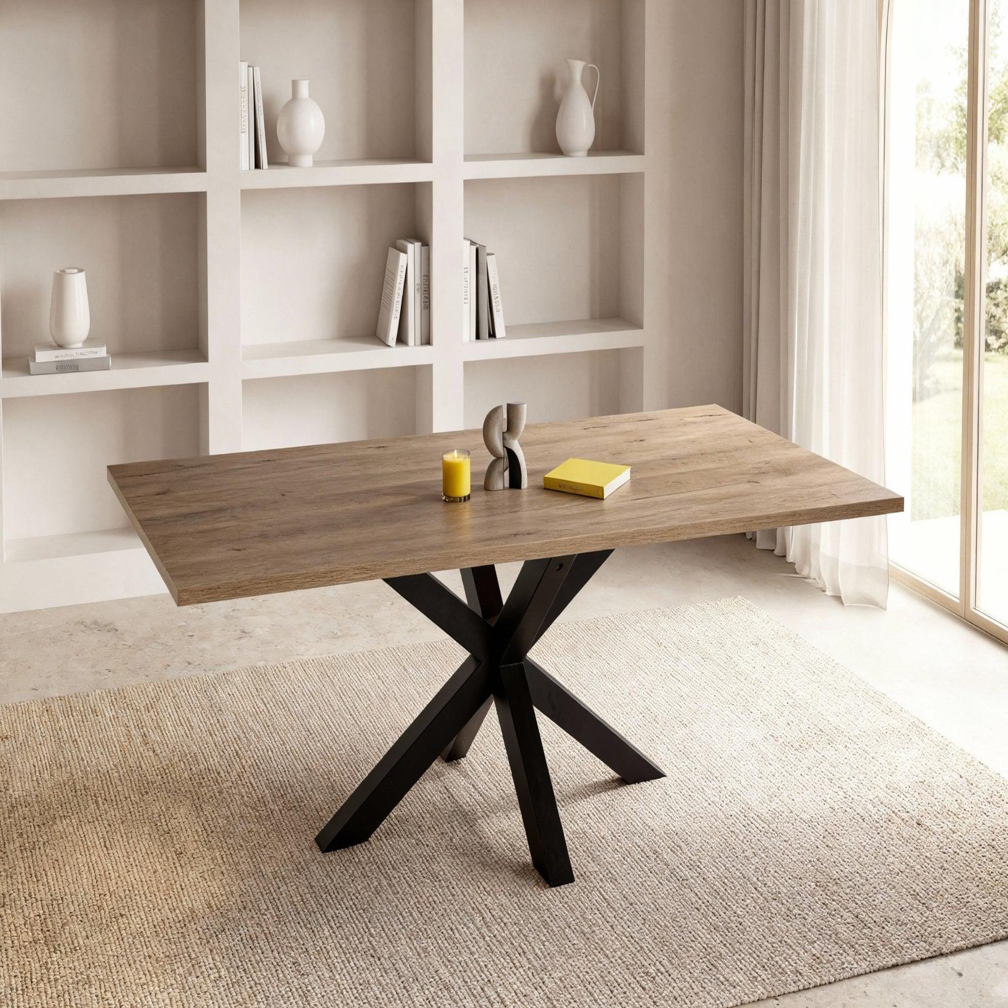 Voir la diapositive 3 : CASANOVA PARIS Silta - table à manger rectangulaire 180cmpieds en métal noir