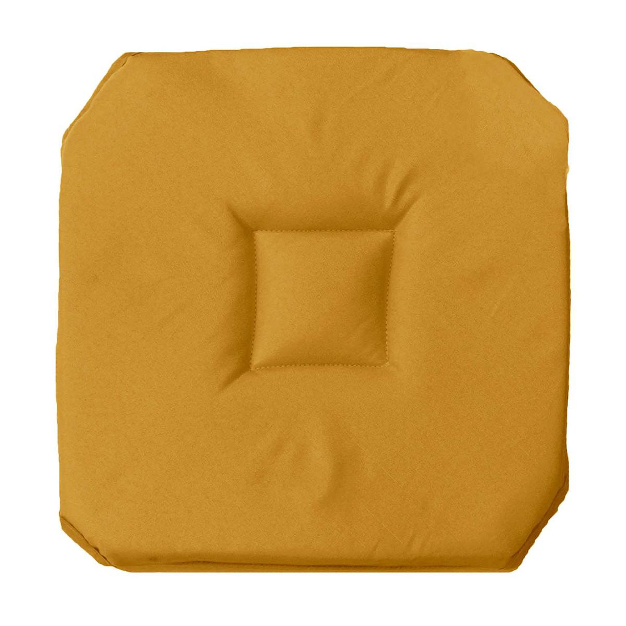 Douceur d'Intérieur Galette de chaise  essentiel  40x40cm ocre