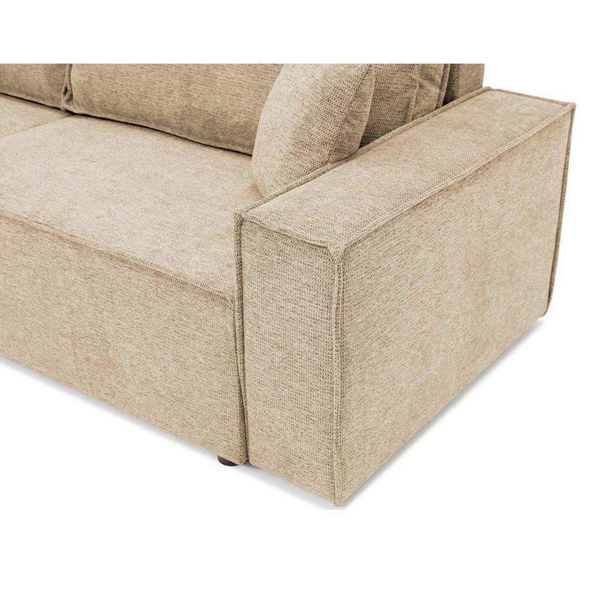 BEST MOBILIER Cezanne - canapé droit 3 places convertible avec coffre en tissu texturé