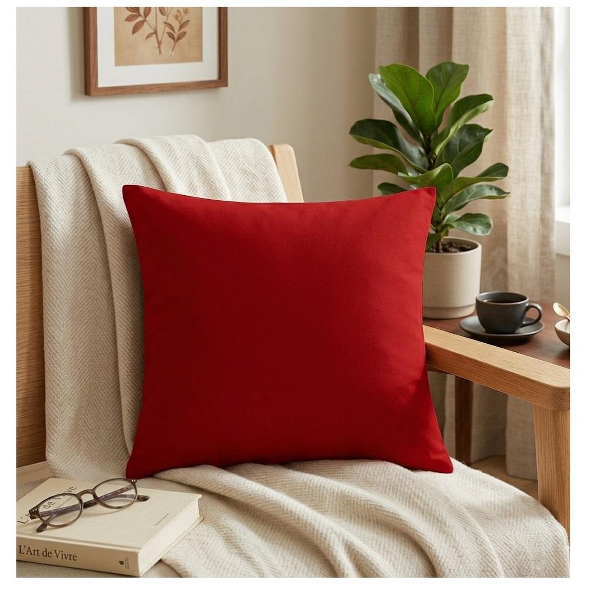Voir la diapositive 2 : Eden Coussin en polyester uni pop color