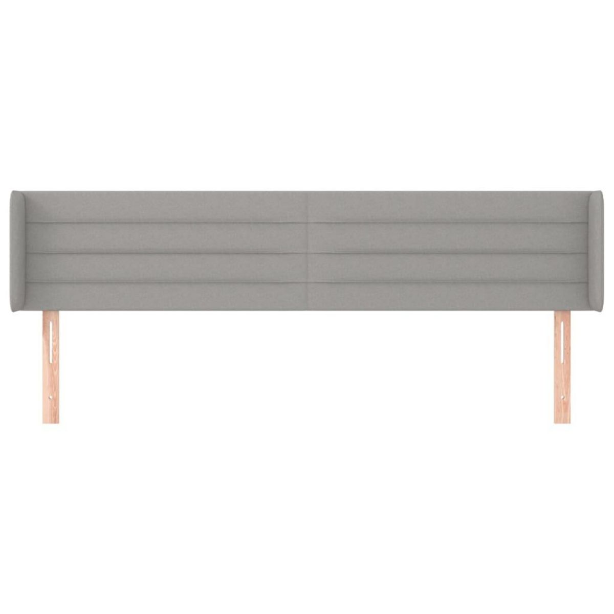 VIDAXL Tete de lit avec oreilles Gris clair 203x16x78/88 cm Tissu