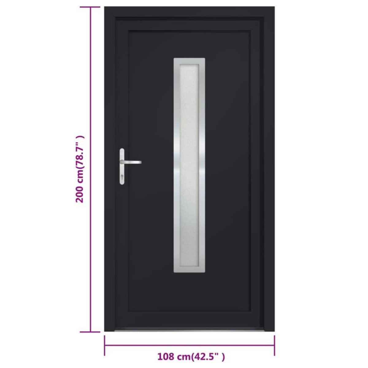VIDAXL Porte d'entree anthracite 108x200 cm PVC
