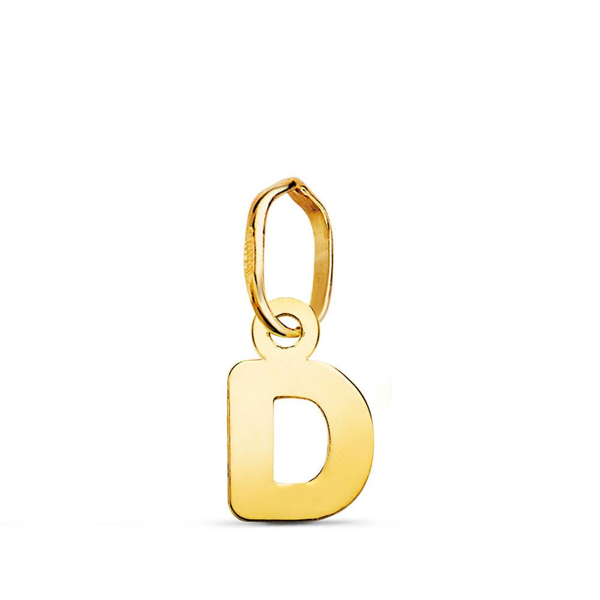 L'ATELIER D'AZUR Pendentif Or 18 Carats 750 Jaune - Initiale Lettre  D  - Chaine Offerte