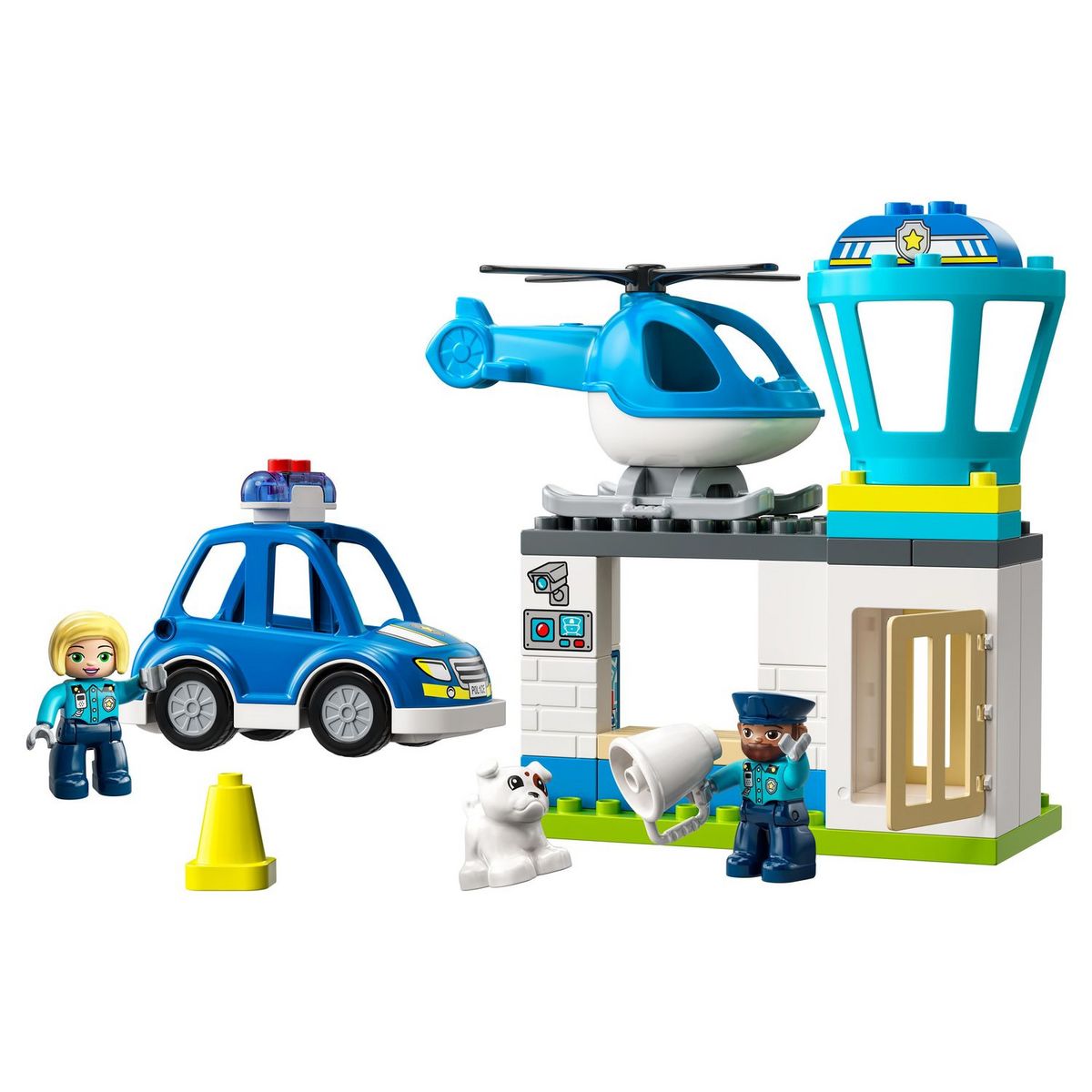 LEGO DUPLO 10959 - Le Commissariat et l&rsquo;Hélicoptère de la Police, Jouet d'Éveil