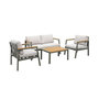 Voir la diapositive 1 : SWEEEK Salon de jardin Casoria, aluminium et polywood 4 places, 1 canapé, 2 fauteuils, 1 table basse