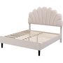 Voir la diapositive 1 : Habitat et Jardin Lit coquillage en velours  Manon  - Beige - 140 x 190 cm