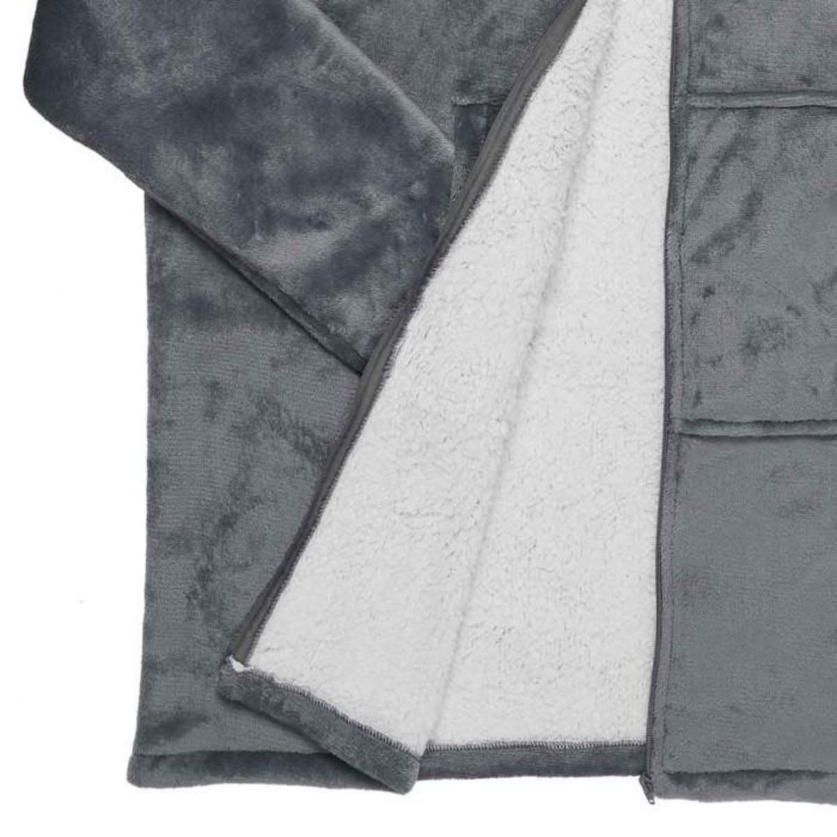 Paris Prix Plaid Sweat à Capuche  Fermeture  85x118cm Gris