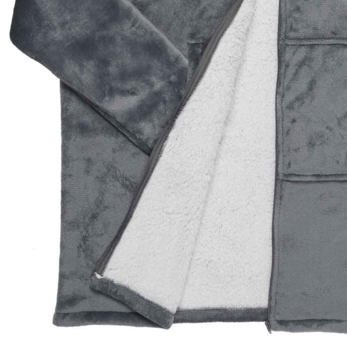 Paris Prix Plaid Sweat à Capuche  Fermeture  85x118cm Gris