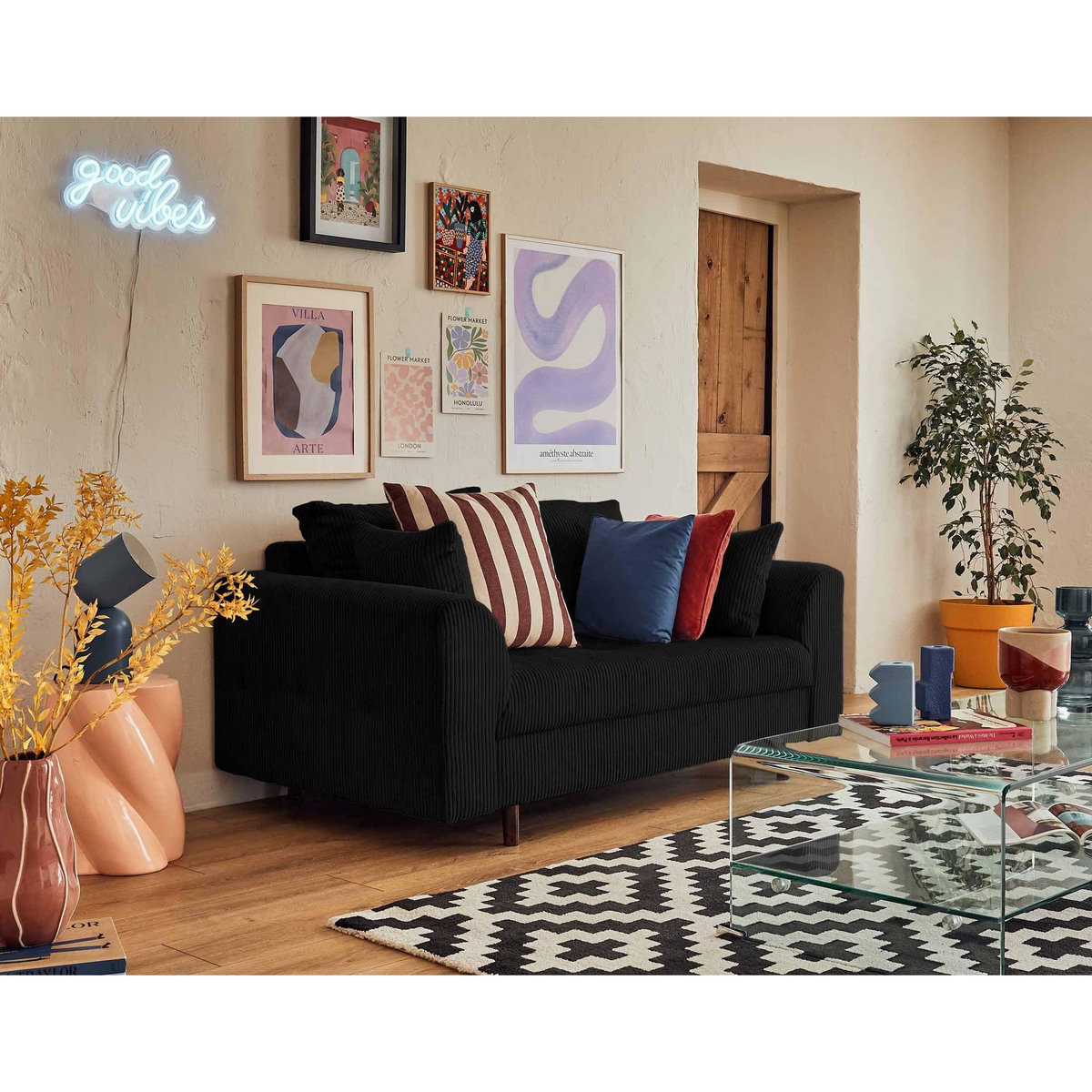 LISA DESIGN Rune - canapé 2 places - en velours côtelé