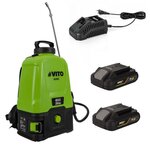 VITO Pulvérisateur Electrique à Batterie 20V 16L 5bar + 2 Batteries Lithium 2Ah + Chargeur VITO