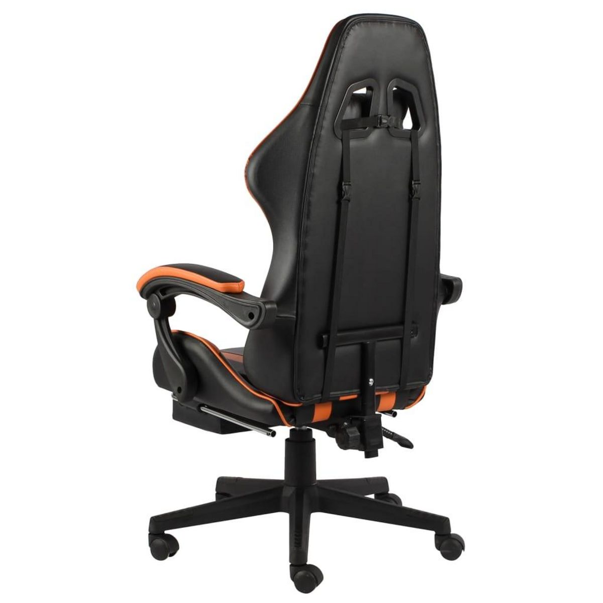 VIDAXL Fauteuil de jeux video et repose-pied Noir et orange Similicuir