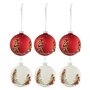 Voir la diapositive 1 : Paris Prix Lot de 6 Boules de Noël  Sapin Paillettes  8cm Blanc & Rouge