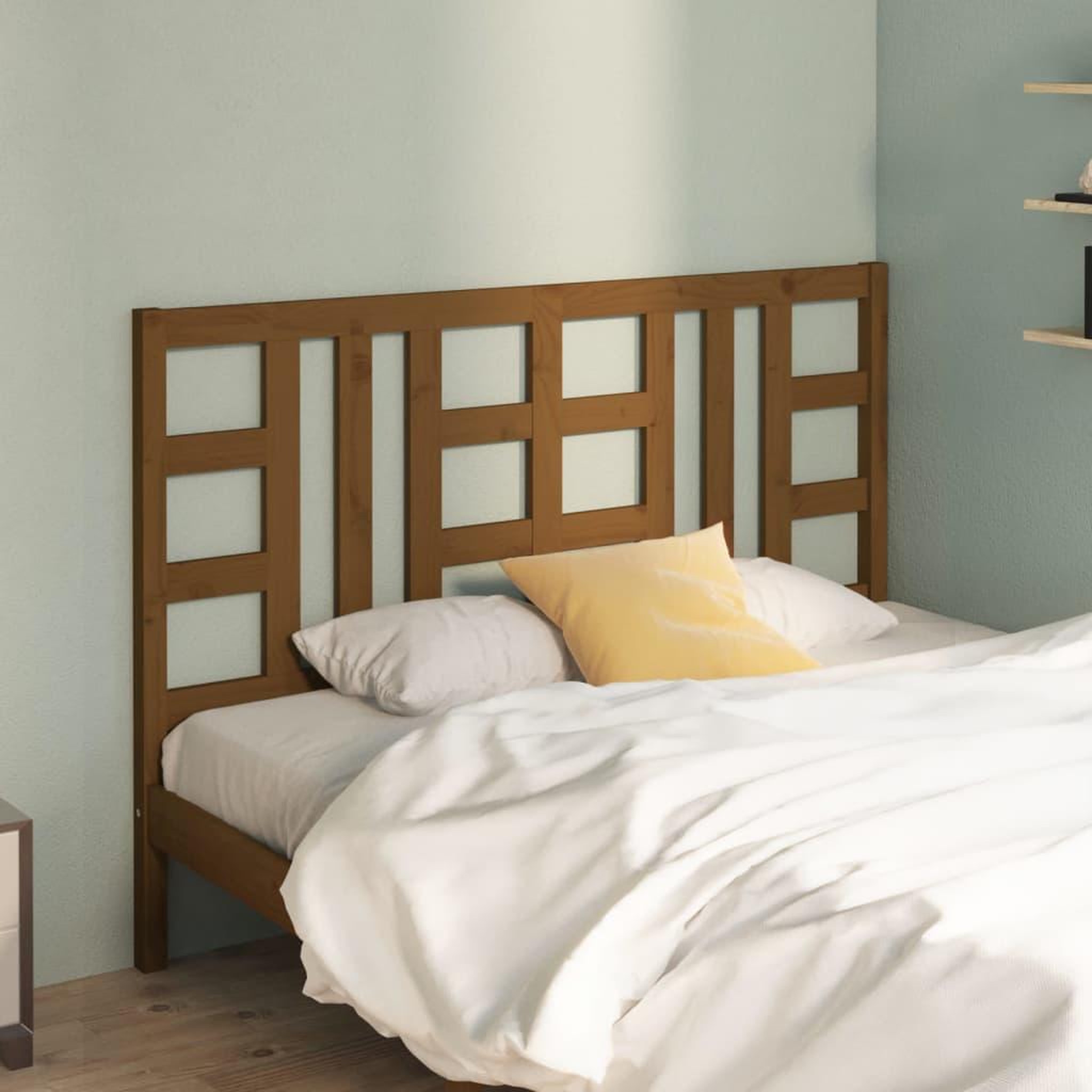 Voir la diapositive 1 : VIDAXL Tete de lit Marron miel 146x4x100 cm Bois massif de pin