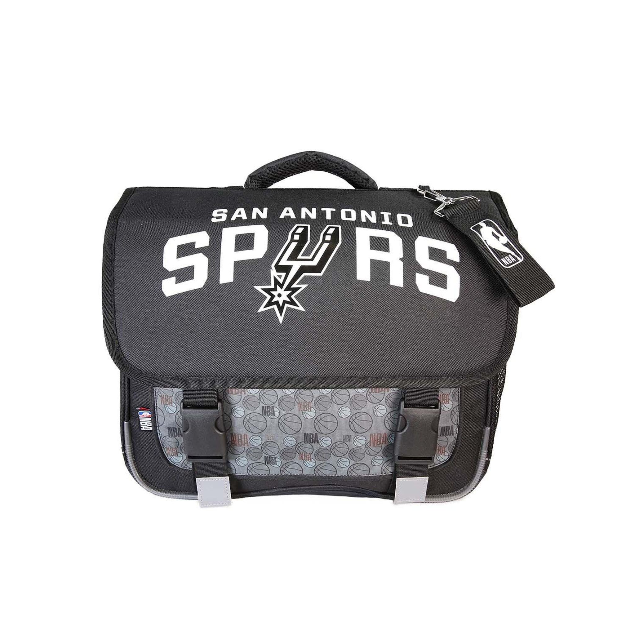 Bagtrotter NBA San Antonio Spurs - Cartable scolaire 38 cm - Noir - Garçon - 2 compartiments