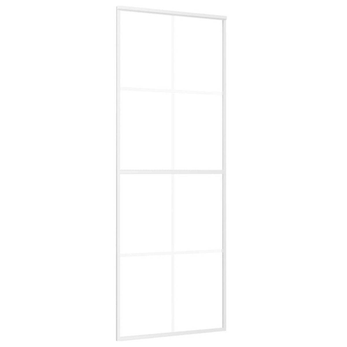 VIDAXL Porte coulissante Verre ESG depoli et aluminium 76x205 cm Blanc