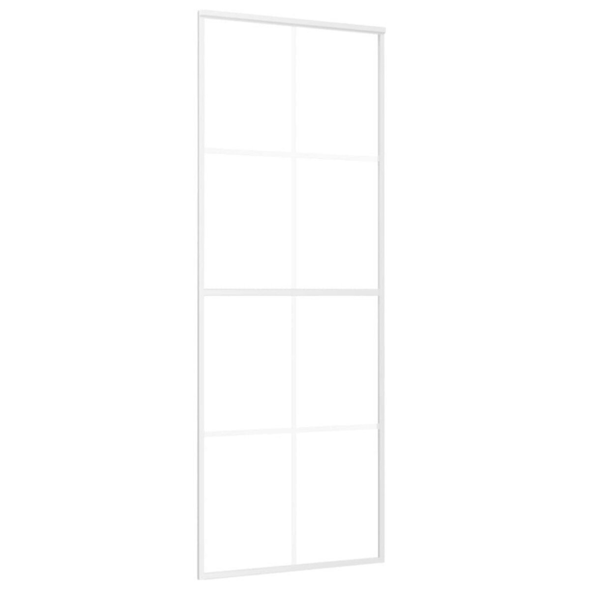 VIDAXL Porte coulissante Verre ESG depoli et aluminium 76x205 cm Blanc
