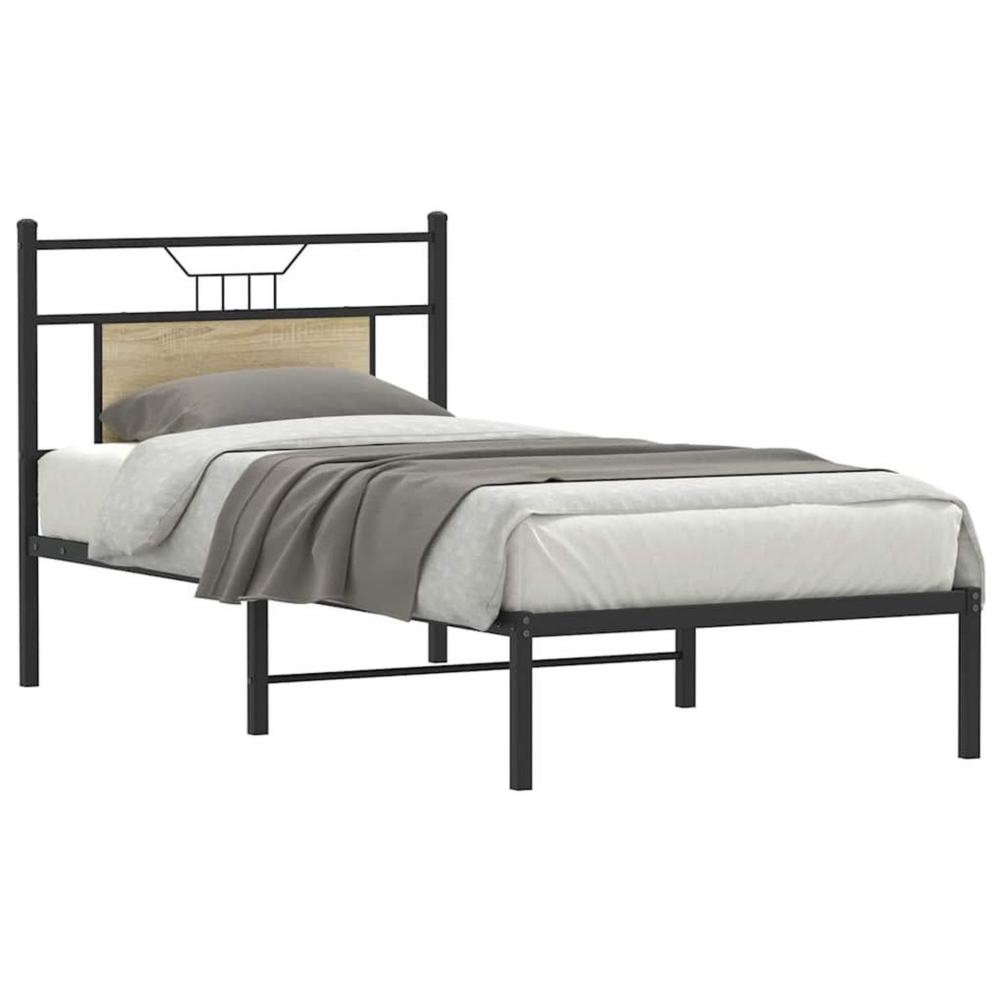 Voir la diapositive 3 : VIDAXL Cadre de lit sans matelas chene sonoma 75x190 cm