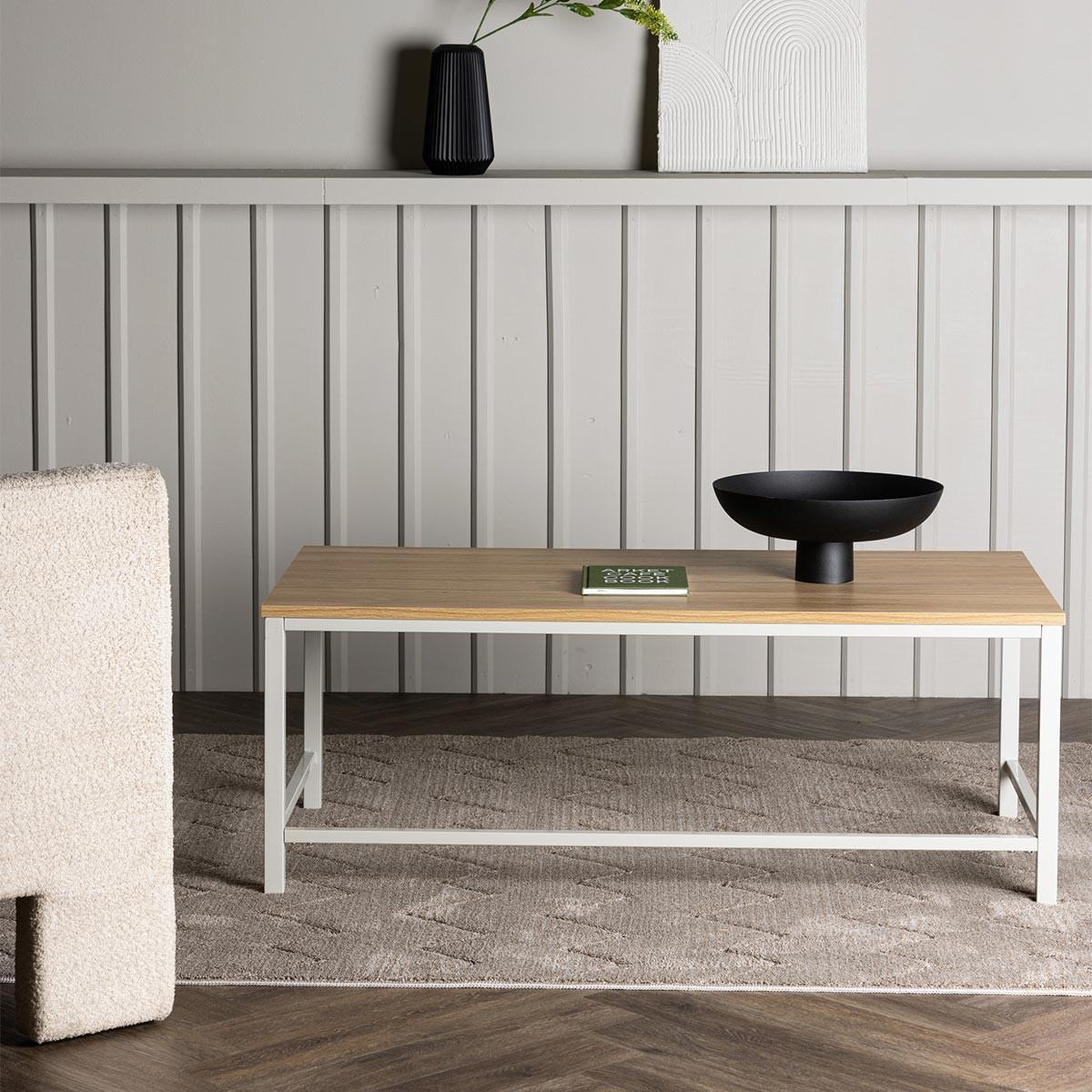 Voir la diapositive 5 : Paris Prix Table basse design  rise  120cm naturel & grège