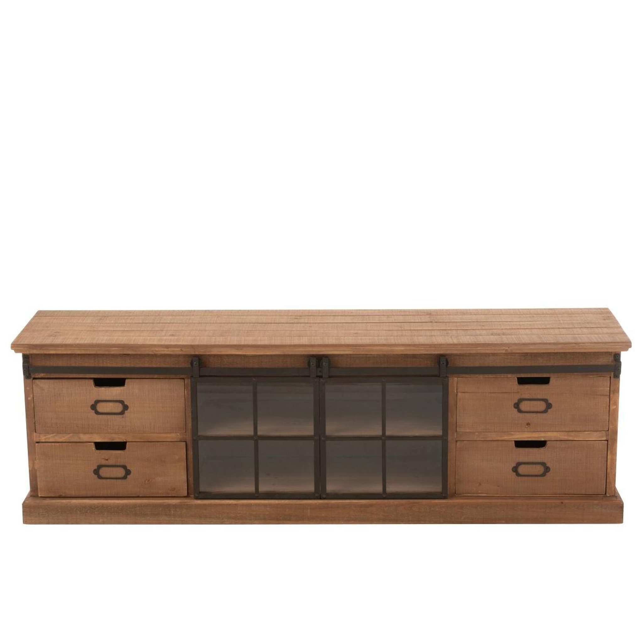 Voir la diapositive 3 : J-LINE Meuble tv en bois  sia  160cm naturel