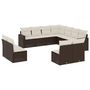 Voir la diapositive 2 : VIDAXL Salon de jardin et coussins 11 pcs marron resine tressee