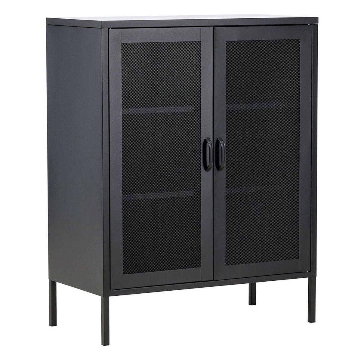 Paris Prix Buffet 2 Portes en Métal  Misha  102cm Noir