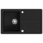 Voir la diapositive 2 : VIDAXL Evier de cuisine en granite avec egouttoir reversible Noir