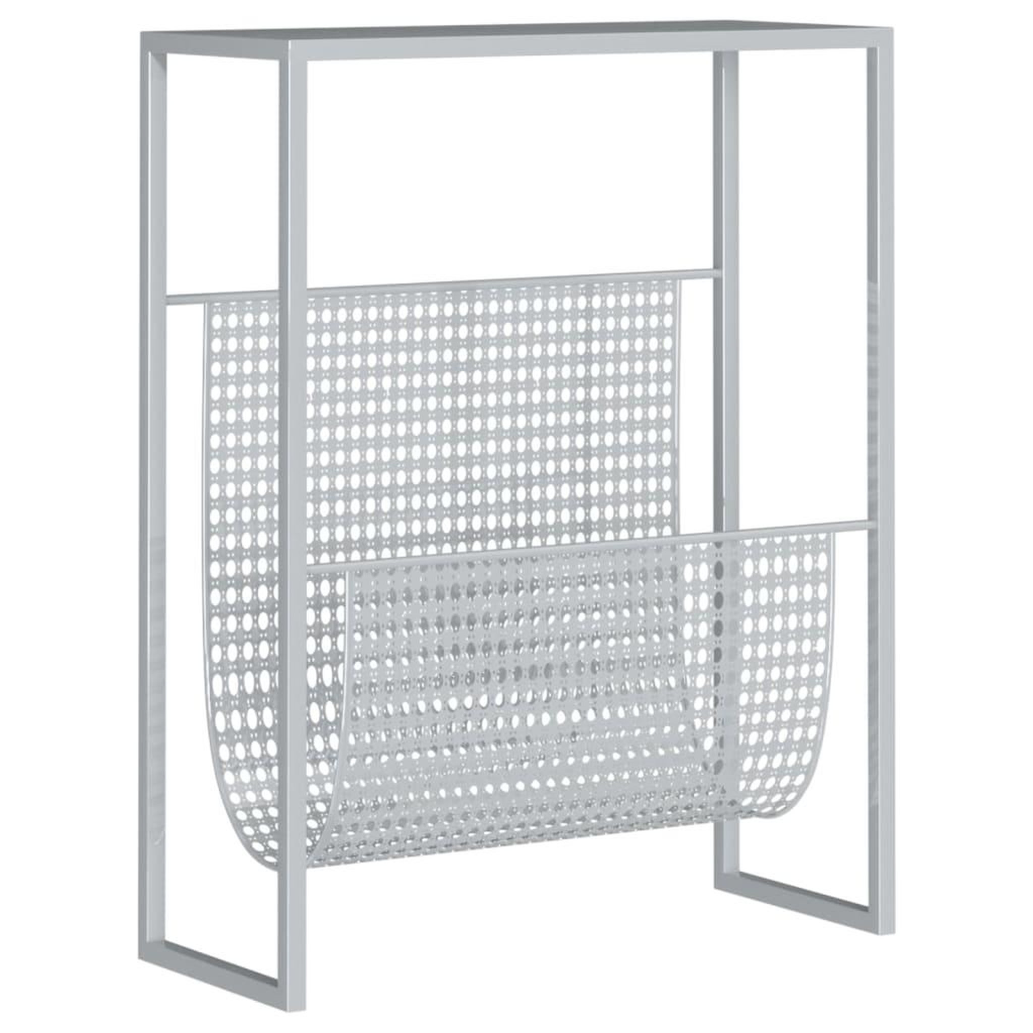 Voir la diapositive 2 : VIDAXL Porte-revue Argente 35x15x45 cm Acier