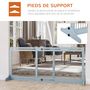 Voir la diapositive 5 : PAWHUT Barrière de sécurité chien barrière autoportante longueur réglable dim. 104-183L x 36l x 69H cm bois pin gris acier noir