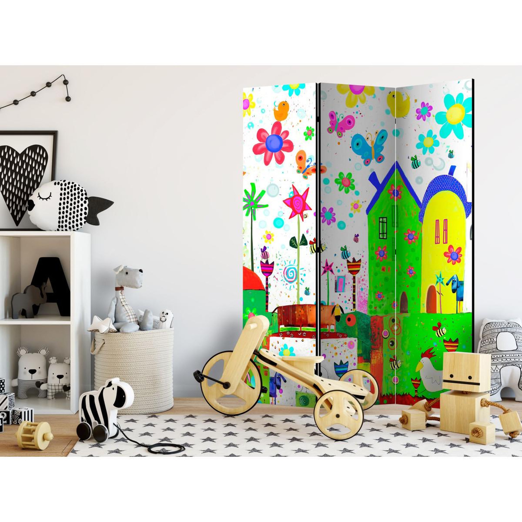 Voir la diapositive 2 : Paris Prix Paravent 3 volets  happy farm  135x172cm