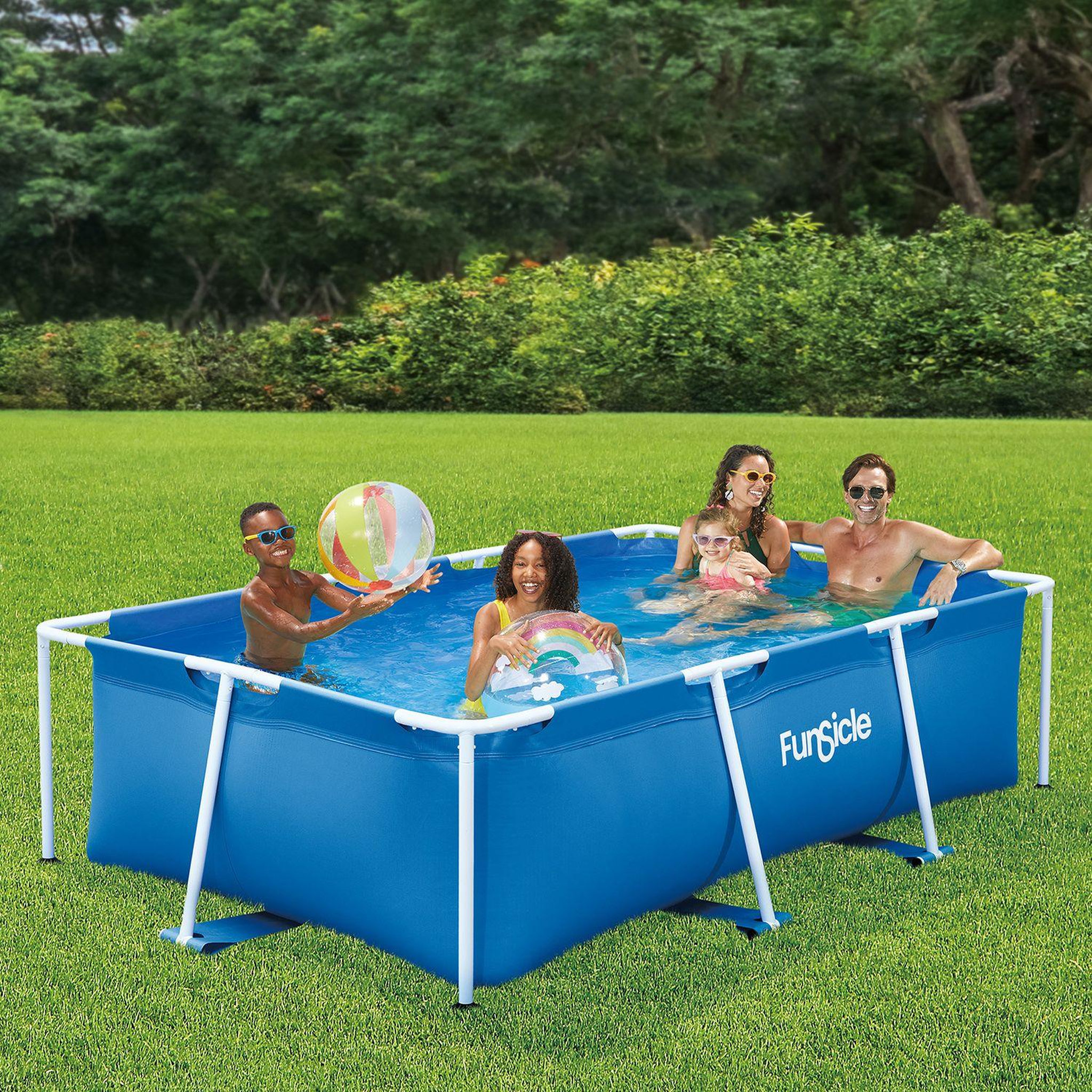 Voir la diapositive 1 : FUNSICLE Piscine tubulaire rectangulaire Funsicle  2,60 m x 1,60 m x 0,66 m