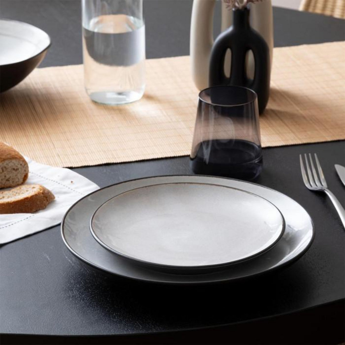 SECRET DE GOURMET Lot de 6 Assiettes à Dessert  Diane  21cm Beige