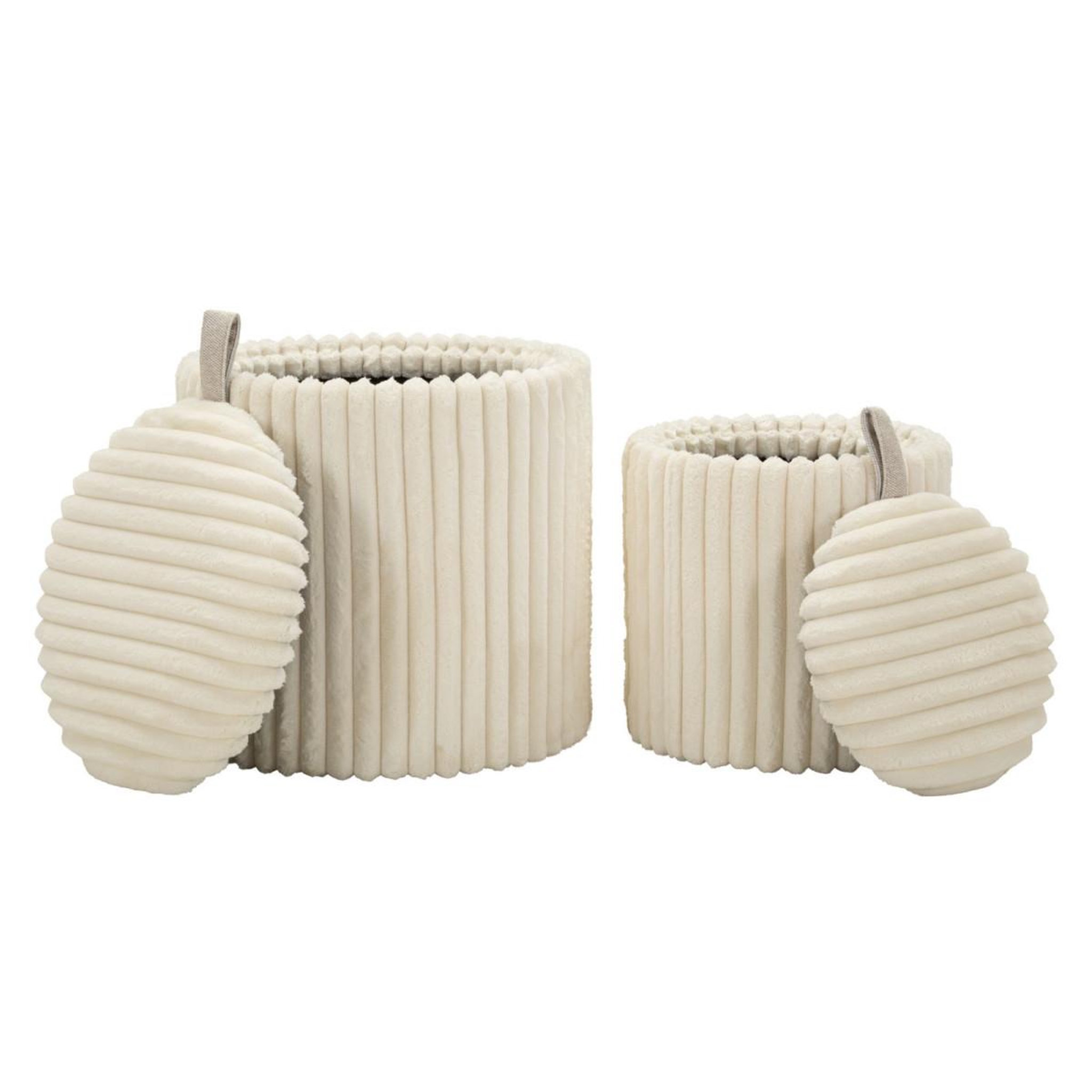 Voir la diapositive 5 : Paris Prix Lot de 2 poufs coffre  goteborg  42cm blanc