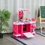 HOMCOM Cuisine pour enfant recettes jeu d'imitation 38 accessoires inclus sons et lumières polypropylène rose