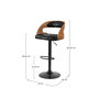 Voir la diapositive 4 : Rendez vous déco Chaise de bar réglable 62/84 cm en cuir synthétique noir-Louis