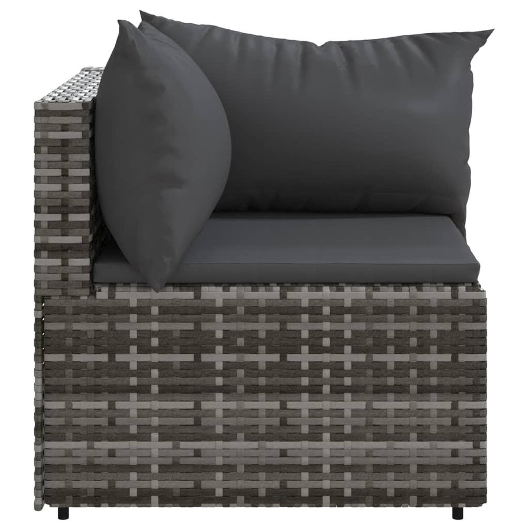 Voir la diapositive 4 : VIDAXL Canapes d'angle de jardin et coussins 2 pcs gris resine tressee