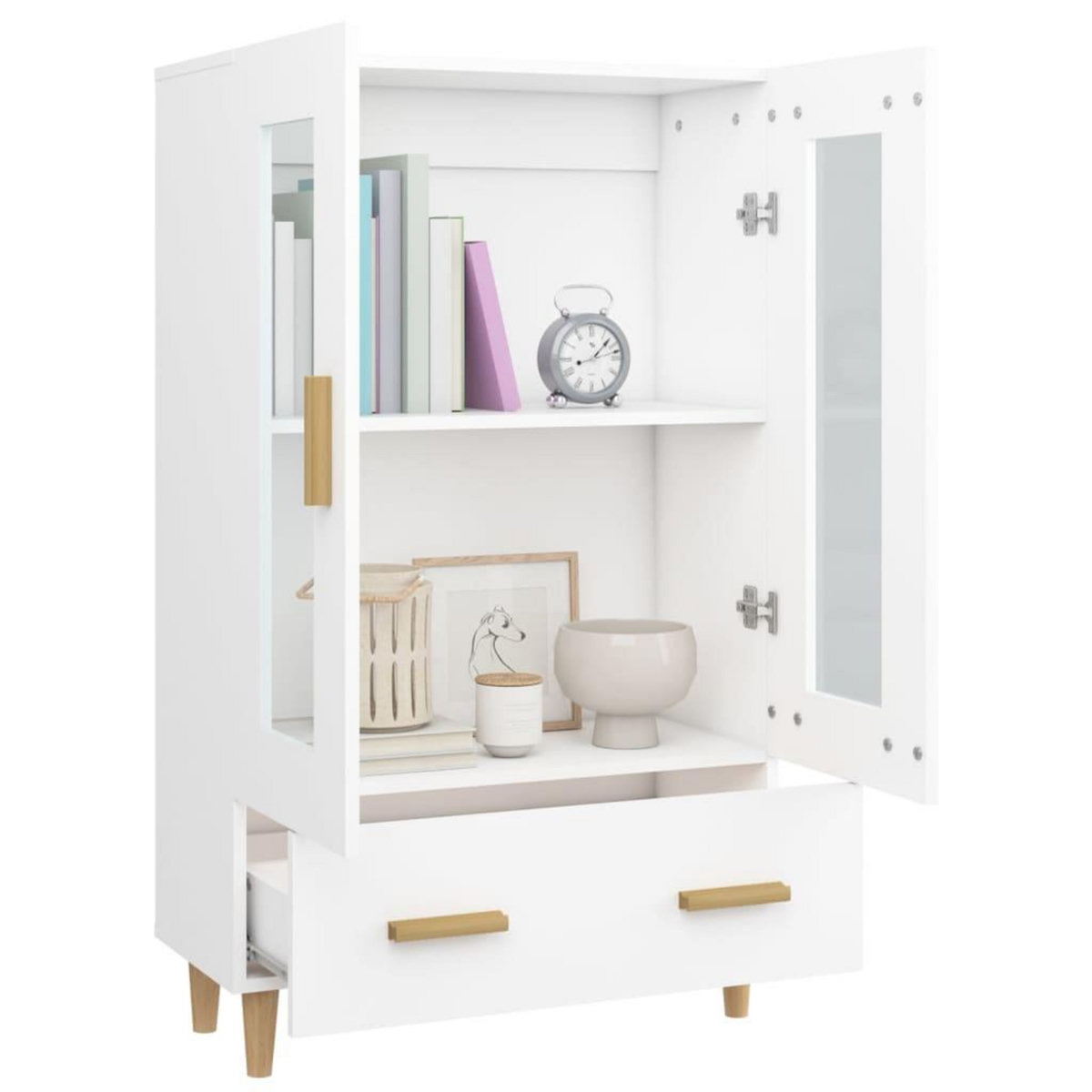 VIDAXL Buffet haut Blanc 70x31x115 cm Bois d'ingenierie
