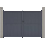 Habitat et Jardin Portail aluminium  Maurice  - 349.5 x 180.9 cm - Gris