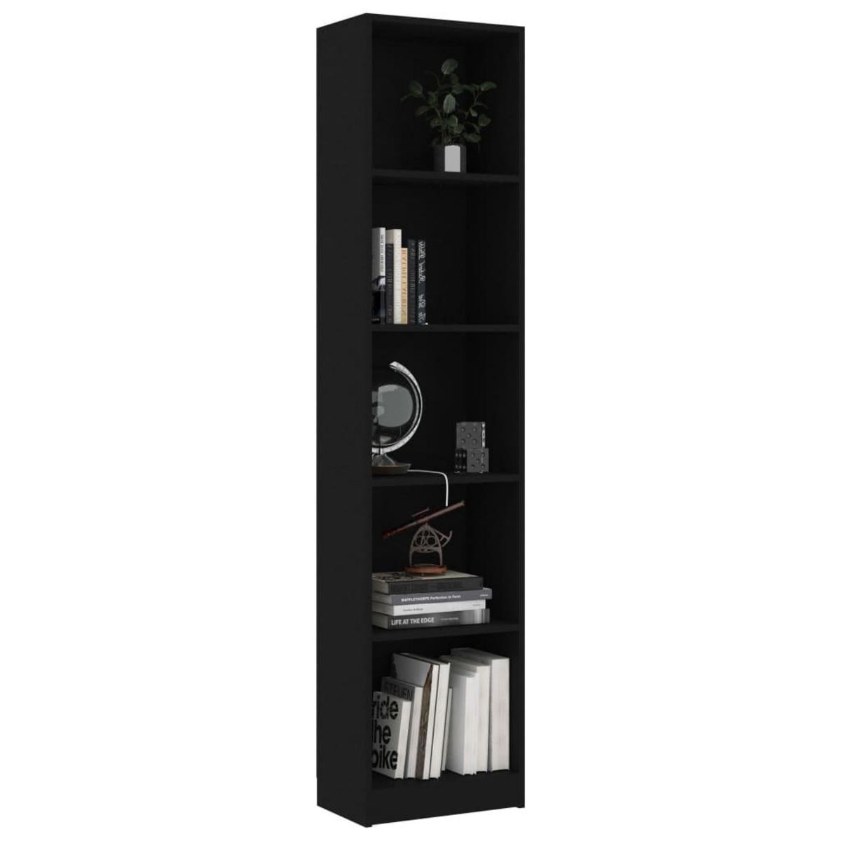 VIDAXL Bibliotheque a 5 niveaux Noir 40x24x175 cm Bois d'ingenierie