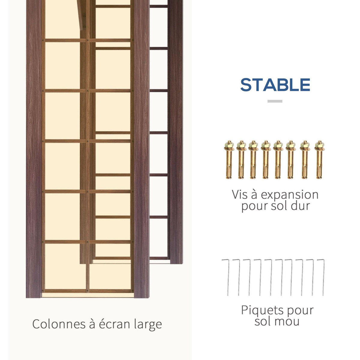 OUTSUNNY Pergola pavillon de jardin avec toit rigide imperméable - dim. 364L x 299l x 280H cm - métal aspect bois gris foncé