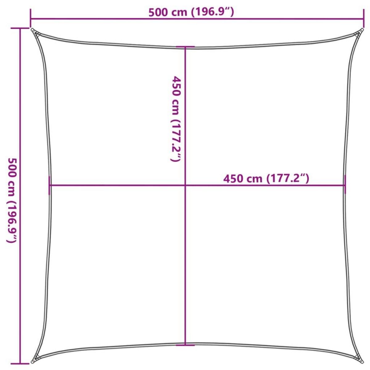VIDAXL Voile d'ombrage 160 g/m^2 Marron 5x5 m PEHD