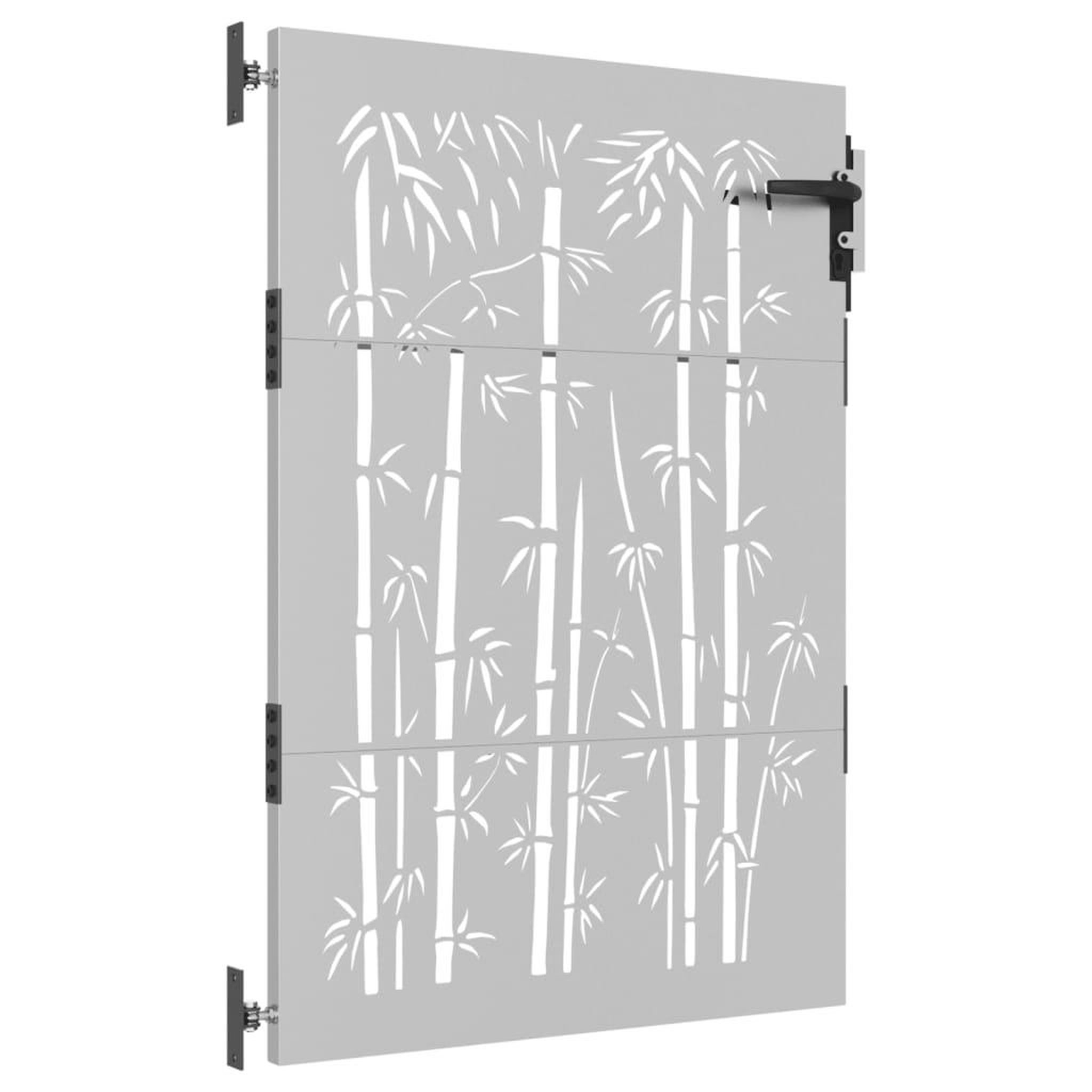 Voir la diapositive 3 : VIDAXL Portail de jardin 85x150 cm acier corten design de bambou