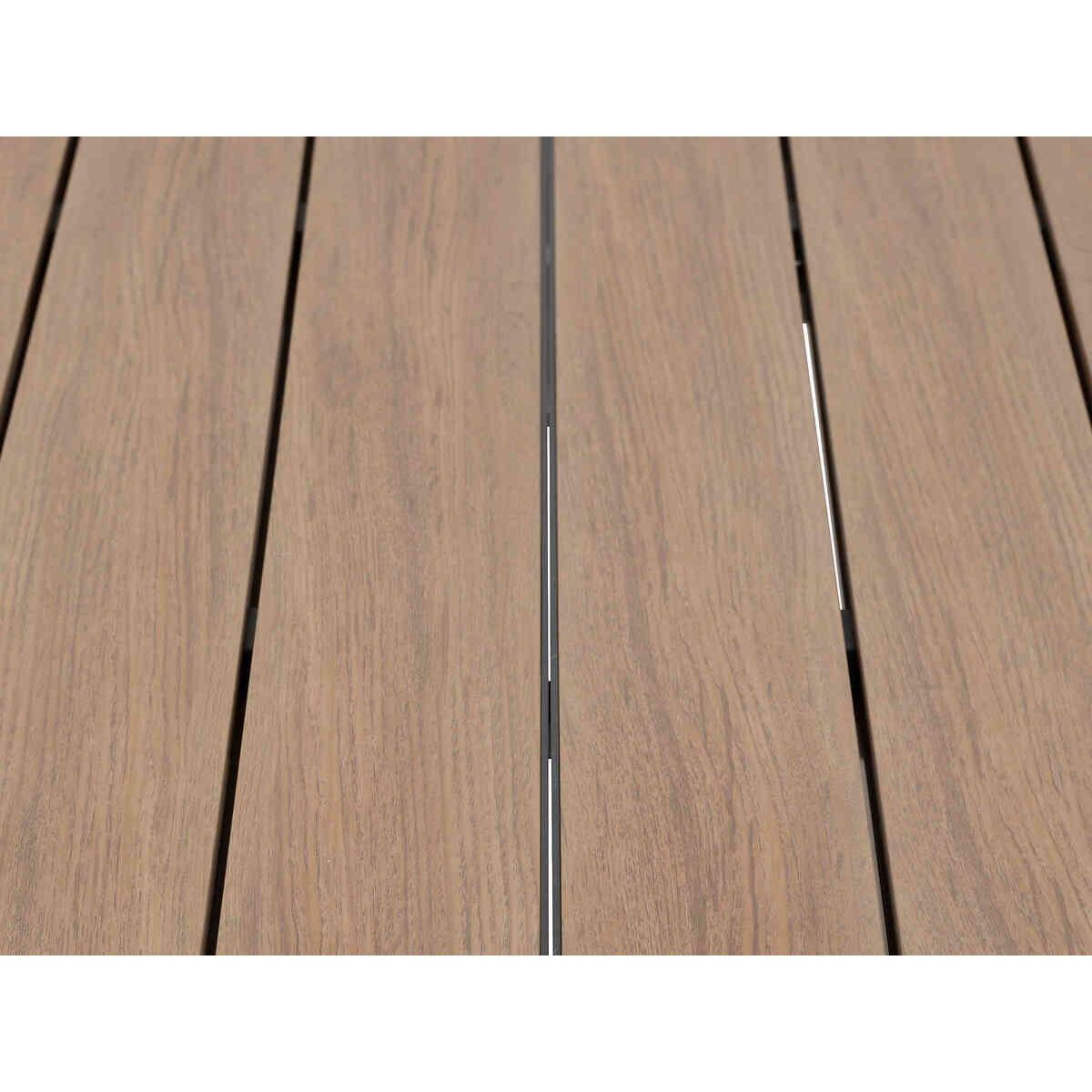 HESPERIDE Table de jardin rectangulaire extensible alu Evasion 8/10 places effet bois - Hespéride