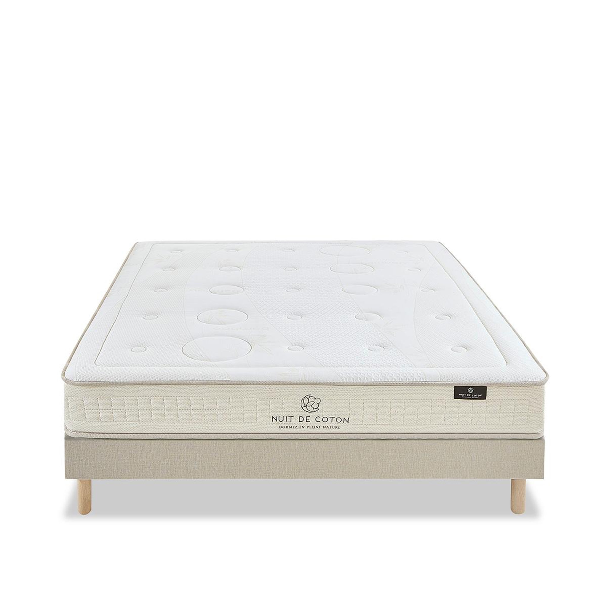 Voir la diapositive 1 : NUIT DE COTON Nuit de coton | ensemble prelude 2.0 | matelas latex 100% naturel + sommier bois