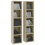 Voir la diapositive 3 : VIDAXL Armoires a CD 2 pcs Chene sonoma 21x16x93,5cm Bois d'ingenierie