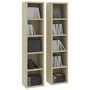 Voir la diapositive 3 : VIDAXL Armoires a CD 2 pcs Chene sonoma 21x16x93,5cm Bois d'ingenierie
