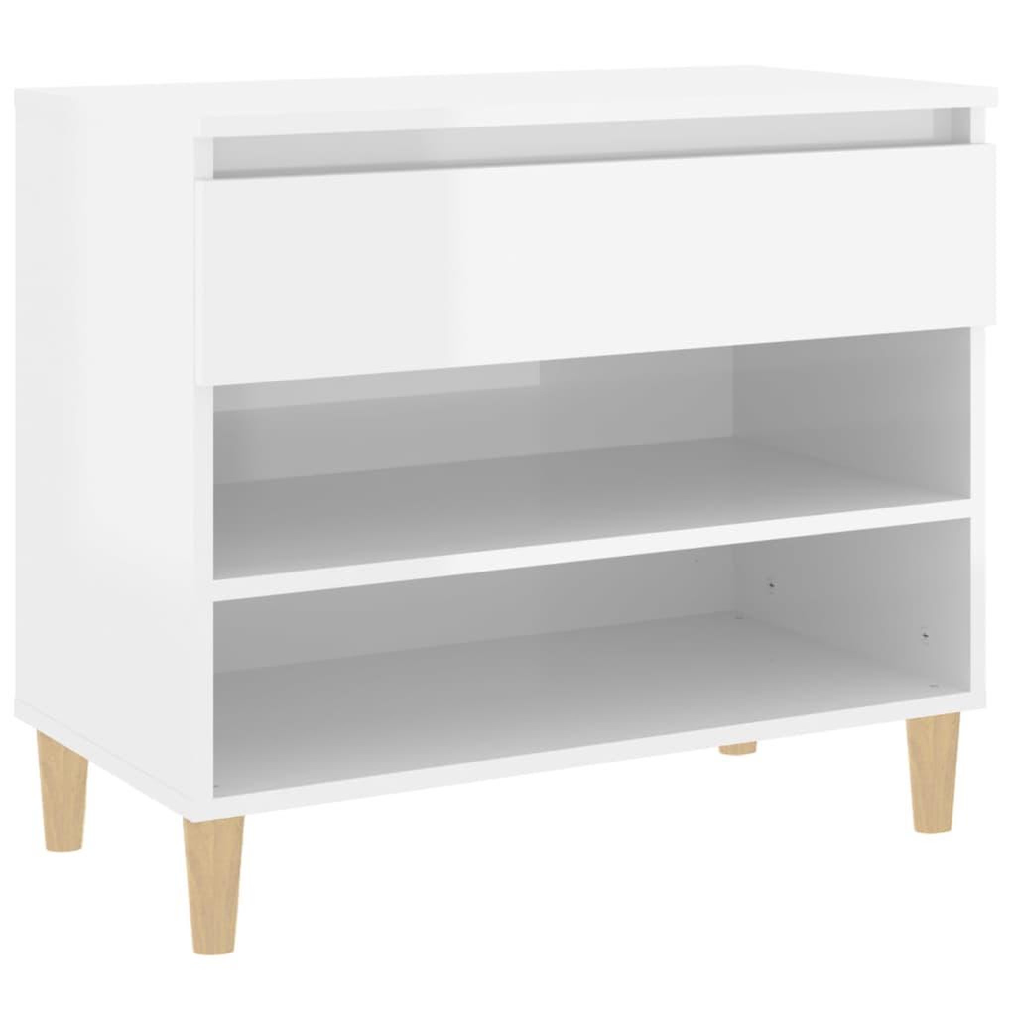 Voir la diapositive 2 : VIDAXL Armoire a chaussure Blanc brillant 70x36x60 cm Bois ingenierie